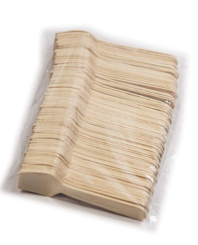 Perfect Stix Green Wooden Square Compostable Cutlery Taster Spoon With Concave, 3-1/2" Length, 95-100ct - Image 3
